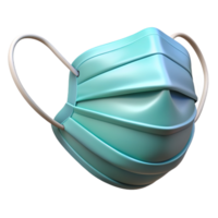3D Icon of Surgical Mask with Realistic Details and Soft Colors isolated PNG transparent background