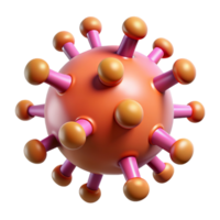 3D Icon of Colorful Virus Particle with Detailed Structure isolated PNG transparent background