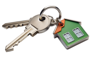 PNG green house keychain with keys isolated transparent