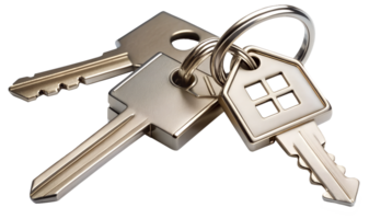 PNG house keychain with keys isolated transparent