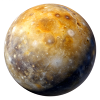 Exploration of Io, Jupiter's intriguing moon, showcasing its colorful surface features and geological activity, transparent png