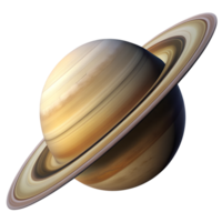 A detailed view of Saturn's rings and atmosphere captured from a distant perspective in space exploration, transparent png