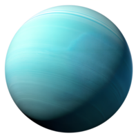 un detallado ver de el planeta Urano exhibiendo sus distintivo azul color y atmosférico bandas capturado desde espacio, transparente png