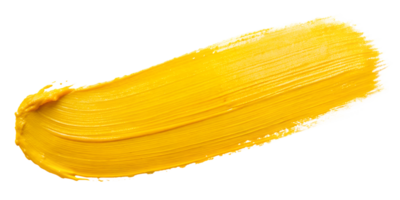 Bright yellow paint swatch displayed on a clean background, cut out transparent png
