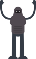 Robot Character Raising Hands Illustrationrobot, bot, droid, humanoid, automation, cyborg, artificial intelligence, innovation, illustration, character, cartoon, avatar, standing, raise hand png