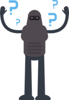 Robot Character and Question Marks png