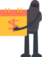 Robot Character and Payment Date Calendar png