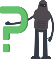 Robot Character and Question Mark png