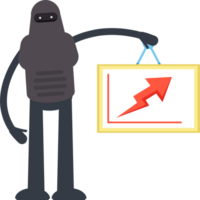 Robot Character Holding Arrow Chart Robot Character Holding Pie Chart Signage png