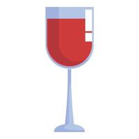 Wine glass containing red wine with measuring lines for serving size vector