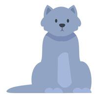 Blue cat sitting and looking forward with curiosity vector