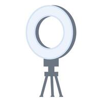 Ring light standing on a tripod for additional lighting vector