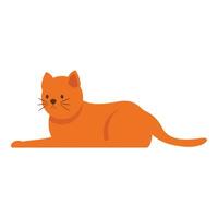 Ginger cat lying down on white background vector