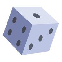 Blue dice falling showing three random sides vector
