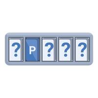 Parking system showing empty space with question marks around vector
