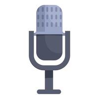 Retro style microphone standing on a stand for recording or broadcasting vector