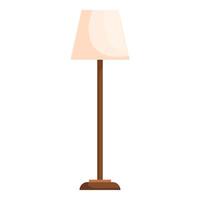 Tall floor lamp standing with beige lampshade providing light vector