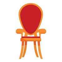 Ancient red royal throne chair standing on white background vector