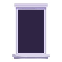 Rectangular window with white frame providing view of darkened interior vector