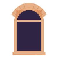 Arched window frame with stone decoration being minimalistic and modern vector