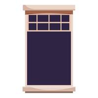 Big window with transom showing dark sky vector