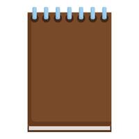 Closed brown notepad with blank pages for taking notes vector