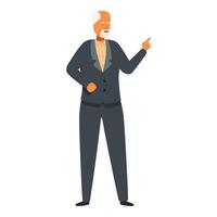 Senior businessman pointing with finger giving a presentation vector