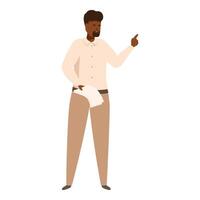 Elegant teacher is explaining something and holding papers vector