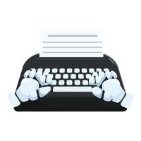 Robot hands typing on typewriter artificial intelligence concept vector