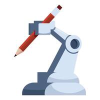 Robot arm holding pencil creating content vector