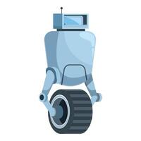 Modern one wheeled robot balancing with antenna on head vector