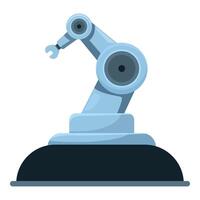 Industrial robot arm standing on platform for automation vector