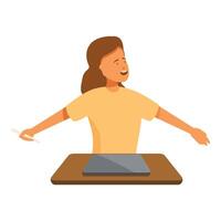 Graphic designer working on digital tablet with pen display at desk vector