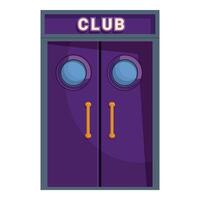 Purple club entrance doors welcoming visitors inside vector