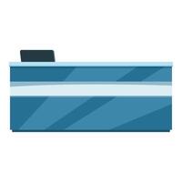 Empty office reception desk standing on white background vector
