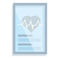 Medical record showing heartbeat rate on paper document vector
