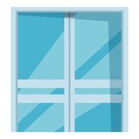 Office glass door reflecting sunlight creating abstract shapes vector