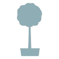 Minimalist round shape tree growing inside pot vector