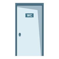 White wc door showing a slightly open restroom vector