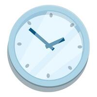 Round wall clock showing time with hour and minute hands vector