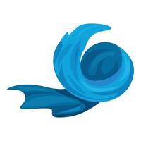 Blue wave curling and forming a spiral shape vector