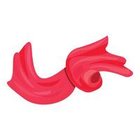 Red silk fabric is flowing on white background vector