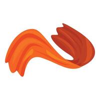 Orange ribbon flowing and waving in the air vector