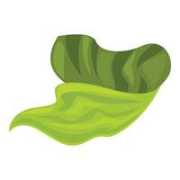 Green leaf forming an abstract waving shape vector