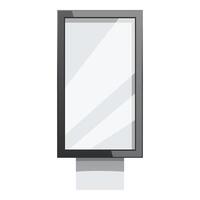 Blank digital interactive advertising touchscreen display showing empty screen vector
