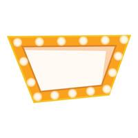 Bright yellow trapezoid empty billboard sign with light bulbs surrounding it vector