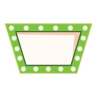 Green trapezoid frame featuring a bright marquee border vector