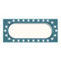 Blue marquee sign with round frame and light bulbs showing blank space for your text vector