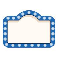 Blue retro frame with light bulbs is shining vector