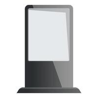 Blank digital signage kiosk with empty white screen displaying vector